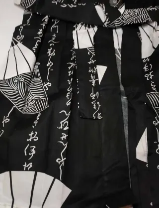 Kimono giapponese cotone nero e bianco
