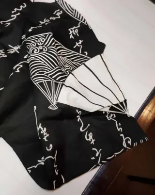 Kimono giapponese cotone nero e bianco