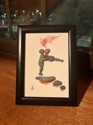 Arte con piedras: couple/ pareja/ love