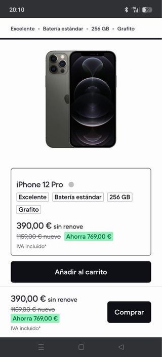 iPhone 12 Pro 256GB Grigio Siderale