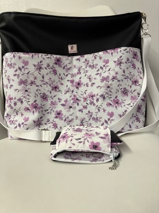 Conjunto Bolso y Cartera Polipiel Floral