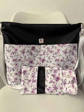 Conjunto Bolso y Cartera Polipiel Floral
