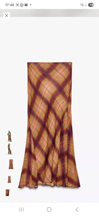 Falda larga cuadros XS/34