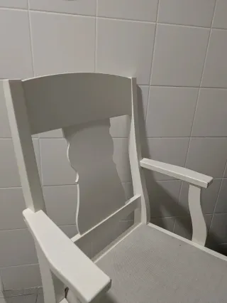 Silla Ingatorp Ikea Madera Reposabrazos Blanca