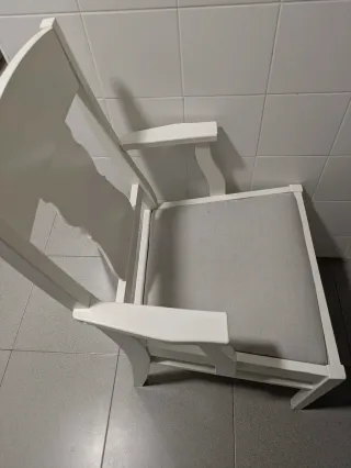 Silla Ingatorp Ikea Madera Reposabrazos Blanca