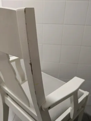 Silla Ingatorp Ikea Madera Reposabrazos Blanca