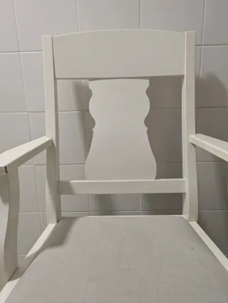 Silla Ingatorp Ikea Madera Reposabrazos Blanca