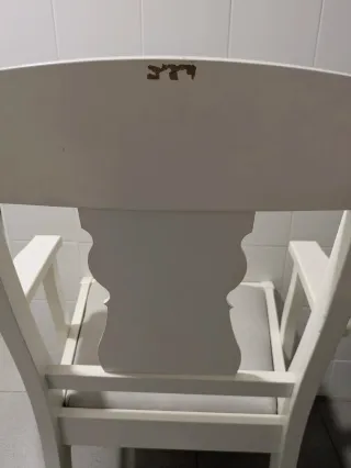 Silla Ingatorp Ikea Madera Reposabrazos Blanca