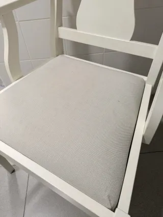 Silla Ingatorp Ikea Madera Reposabrazos Blanca