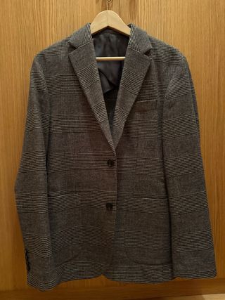 Americana de cuadros gris hombre Príncipe de Gales