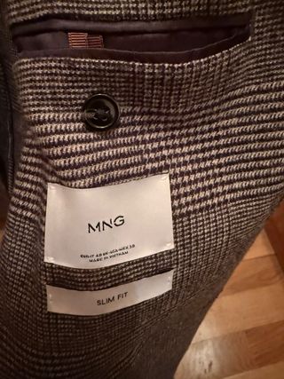 Americana de cuadros gris hombre Príncipe de Gales