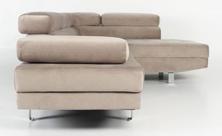 Sofá Chaise Longue Terciopelo Gris/Beige