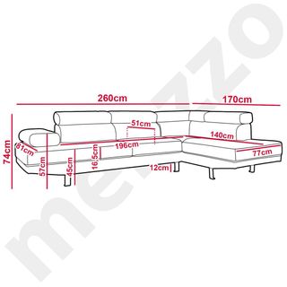 Sofá Chaise Longue Terciopelo Gris/Beige
