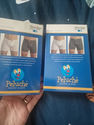 2 Boxer Bimbo Peluche Bianco