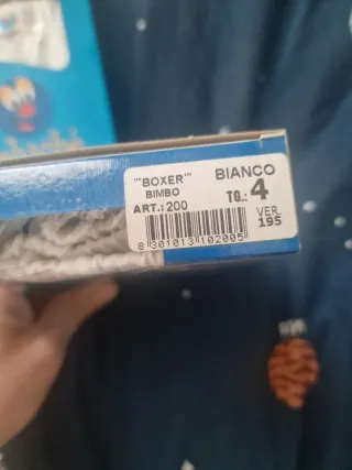 2 Boxer Bimbo Peluche Bianco