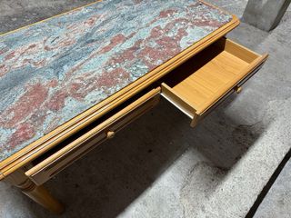 Mesa de cocina mármol y madera 160x80