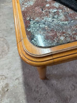 Mesa de cocina mármol y madera 160x80