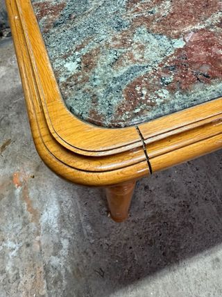 Mesa de cocina mármol y madera 160x80