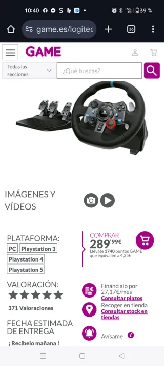Volante Logitech G29 + Pedales + Palanca
