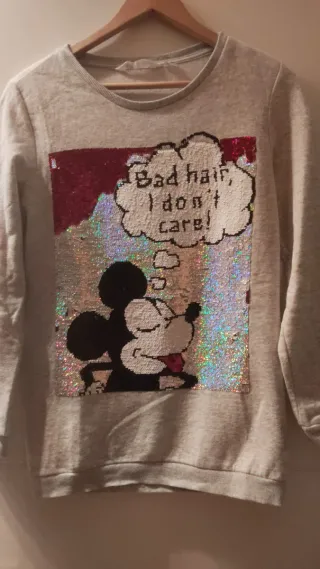 Sudadera Disney Mickey Lentejuelas Reversibles