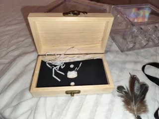 Pajarita de plumas negra y verde