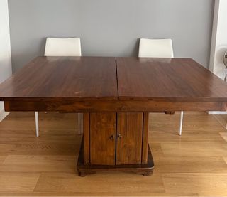 Mesa Oriental Art Decó Madera Maciza