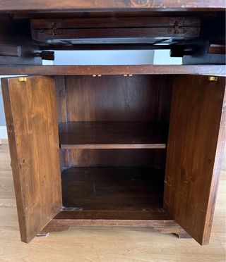 Mesa Oriental Art Decó Madera Maciza