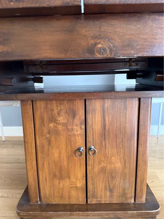 Mesa Oriental Art Decó Madera Maciza