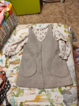 Vestido Zara tejido ante y camisa