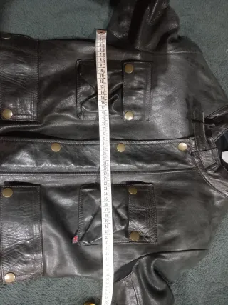 Chaqueta Cuero Belstaff Negra Talla L  Puede ser M