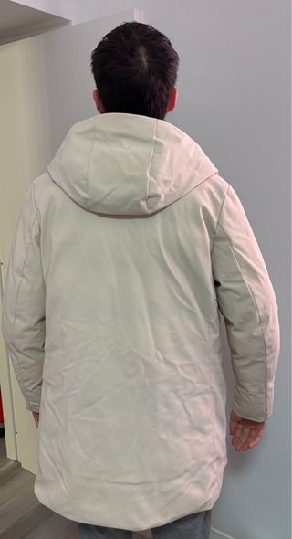 Giacca uomo beige con cappuccio