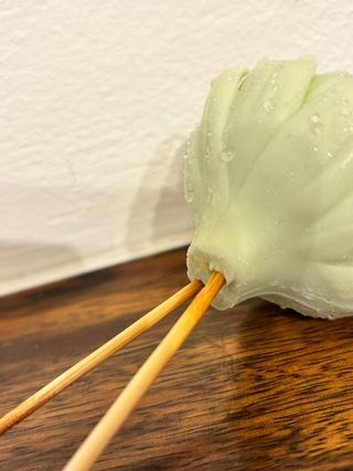 Cesto fiori in saponetta scolpiti a mano