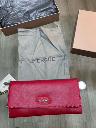 Cartera Uterqüe Piel Roja Sin Estrenar