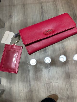 Cartera Uterqüe Piel Roja Sin Estrenar