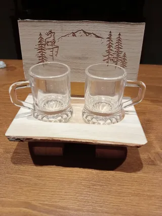 Set 2 Bicchierini con Panchina Legno