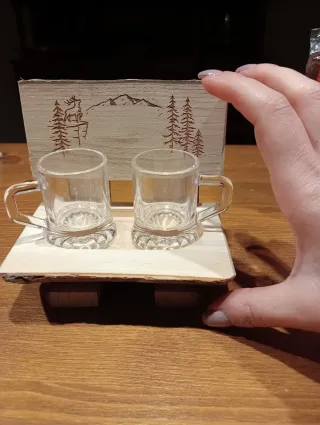 Set 2 Bicchierini con Panchina Legno