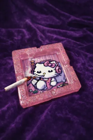 Cenicero Hello Kitty Rosa Glitter