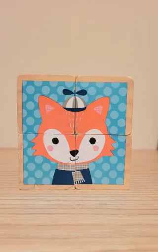 Puzzle cubos madera Janod 4 piezas animales