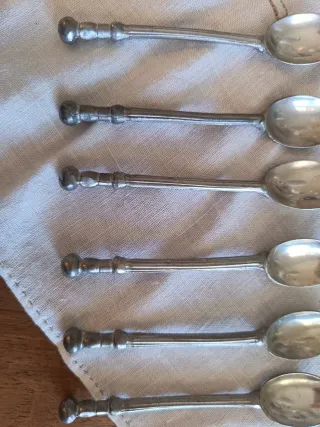 N. 6 cucchiaini vintage in peltro