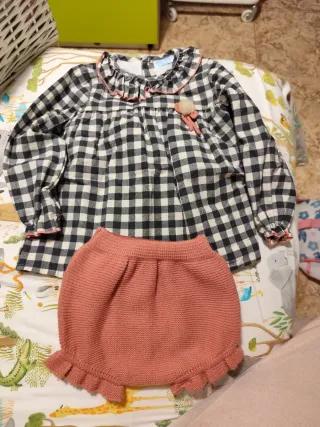 Vestido y braguita cuadros 2/3 años