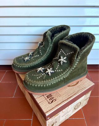Stivali donna verdi con stelle