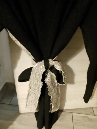 Cardigan donna con paillettes argento
