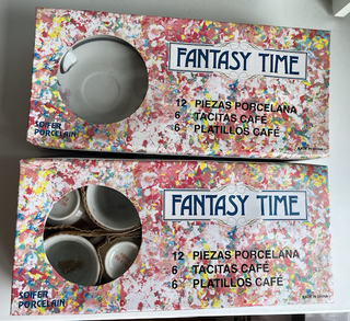 Juego 12 tazas café porcelana vintage