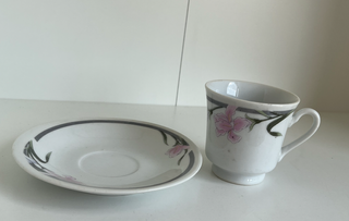 Juego 12 tazas café porcelana vintage