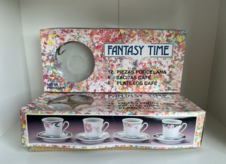 Juego 12 tazas café porcelana vintage