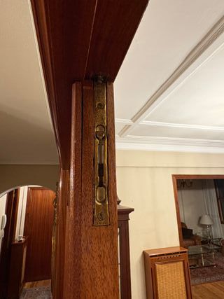 Puerta doble madera acristalada