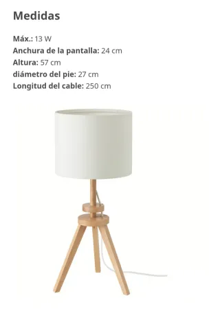 Lámparas de mesa de madera y tela