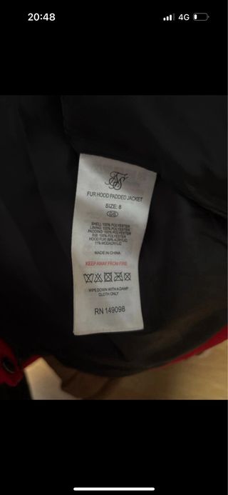 Chaqueta siksilk Roja Talla M