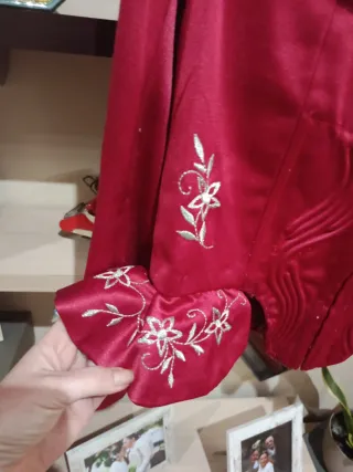 Corpiño Fallera Vino Bordado Plata