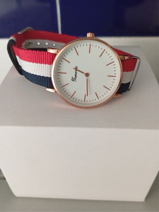 Reloj Geneva Blanco con Correa Tricolor